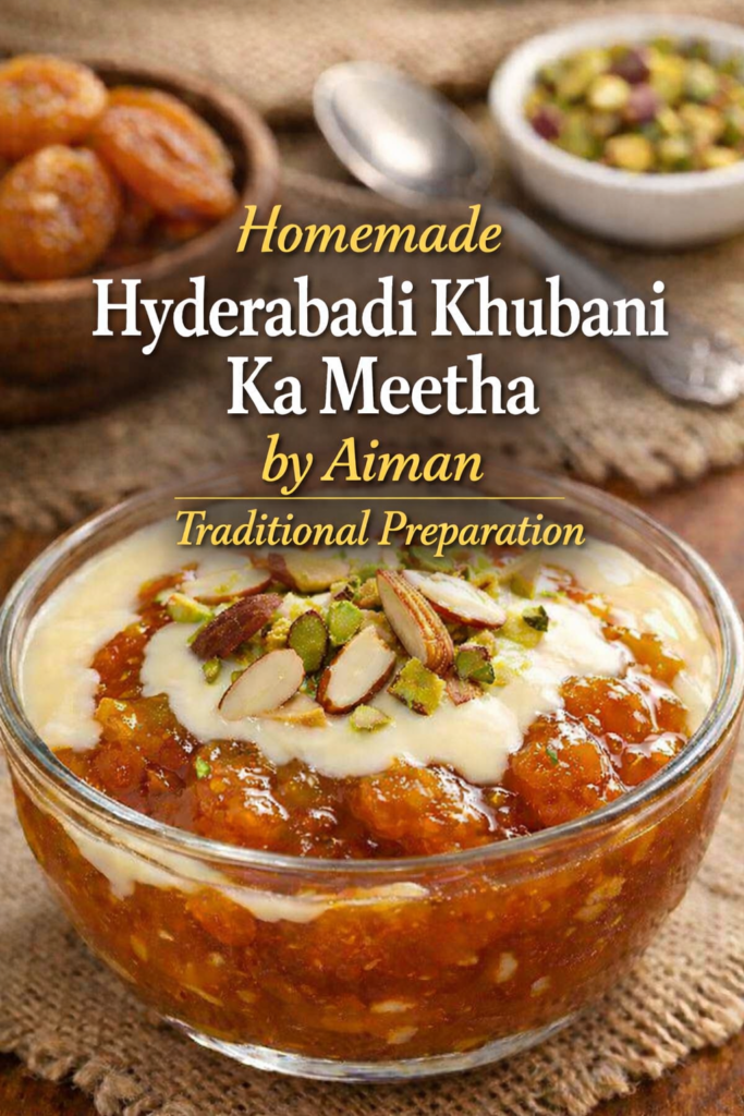 homemade original hyderabadi khubani ka meetha presented by Aiman; experience the taste of khubani dessert the best in town